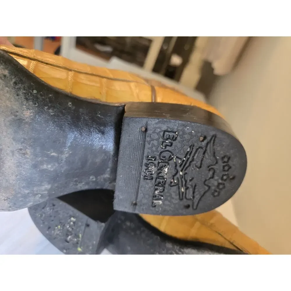 El General Coyboy Boots Size Mens 7 Caimen Tail Nice Condition